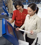 Continental Airlines check-in kiosk
