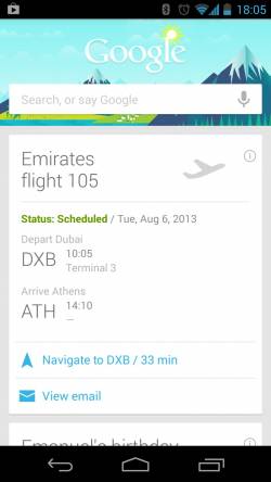 Emirates has launched Google Now