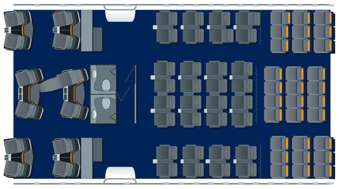 Lufthansa Premium Economy B747-8 cabin layout