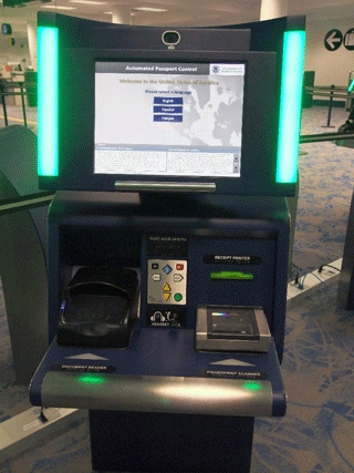 Automated Passport Control kiosk at CLT