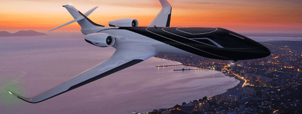 Windowless plane idea from Technicon Design - External view