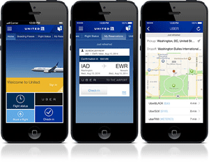 United Airlines offers Uber via Mobile App