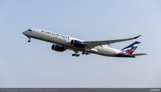 Aeroflot operates its first Airbus A350 flight
