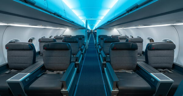 Air Canada first upgraded A321 cabin