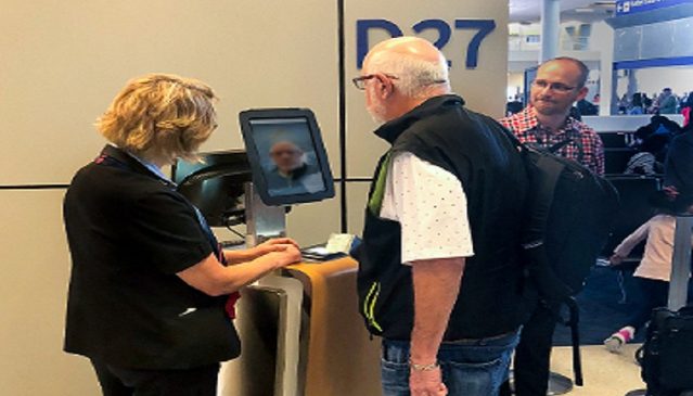 American Airlines biometric boarding at DFW
