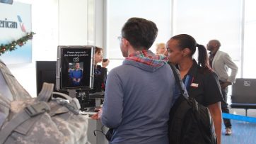American Airlines biometric boarding at LAX