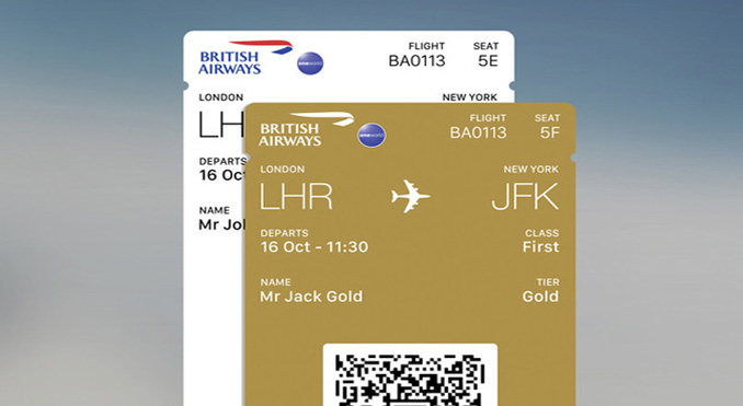 Multiple boarding passes on British Airways app