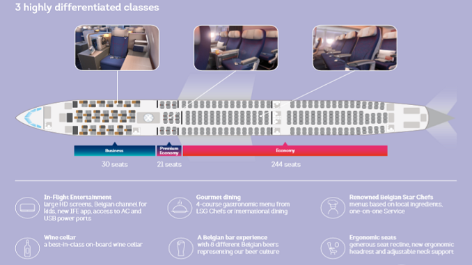 Brussels Airlines new A330 cabin