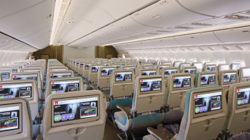 Emirates 777-300ER economy cabin