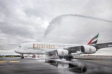 Emirates A380 at Hamburg