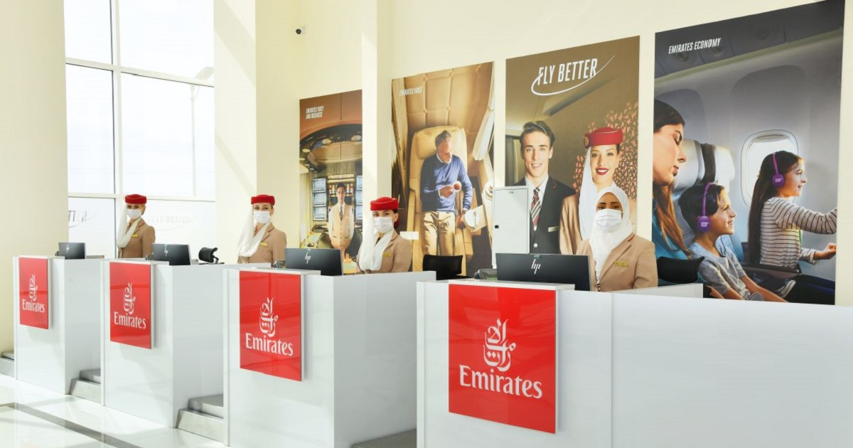 Emirates off-airport check-in at Ajman bus terminal