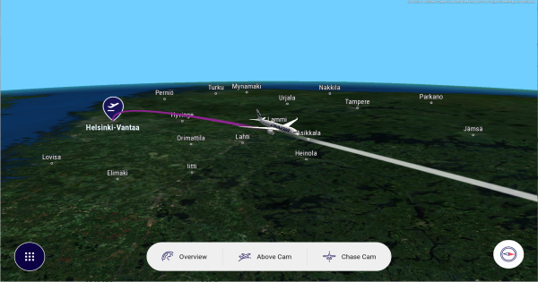 Finnair Arc inflight map