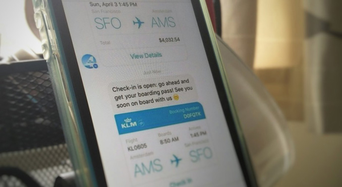 KLM offers booking, check-in and boarding pass on Facebook Messenger