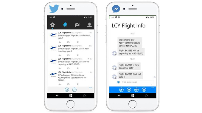 London City Airport provides flight info via Facebook Messenger