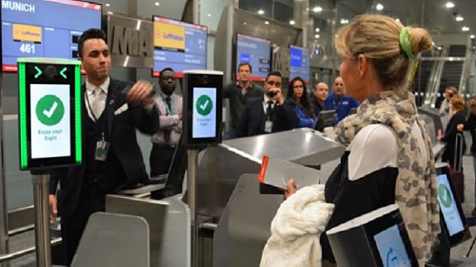 Lufthansa biometric boarding at MIA