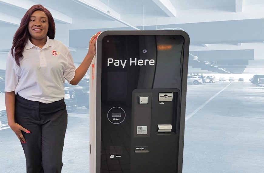 Self-service parking kiosks at Miami Airport