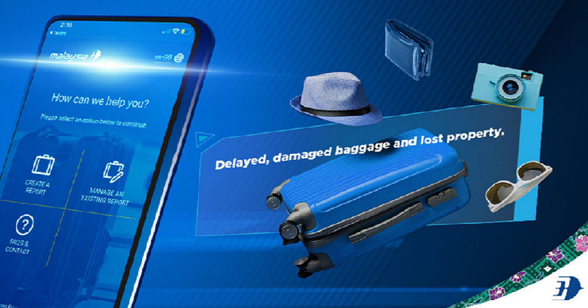 Malaysia Airlines self-service tool for reporting missing baggage