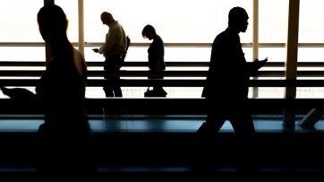 People walking at airport