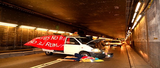 Environment activists block main road into Heathrow