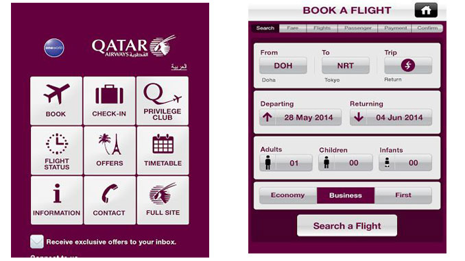 Qatar Airways enhances its mobile app
