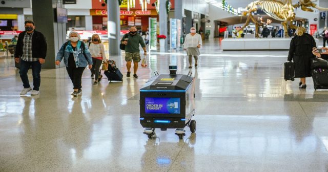 Robot delivering at CVG