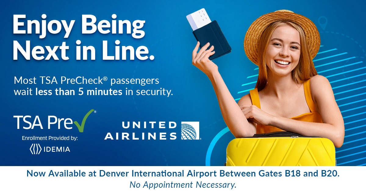 United passengers can enrol for TSA PreCheck at Denver International