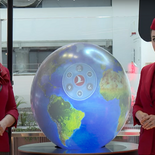 Turkish Airlines introduces a Flight Tracker Digital Globe in its Business Lounge