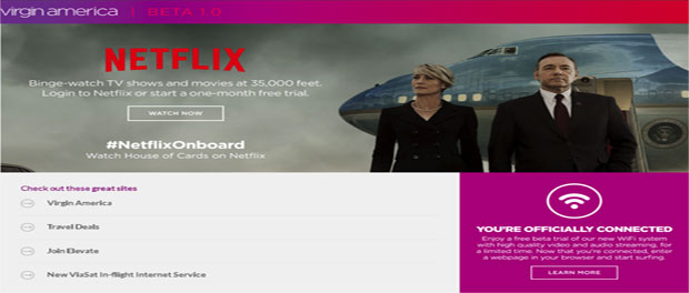 Virgin America partners with Netflix