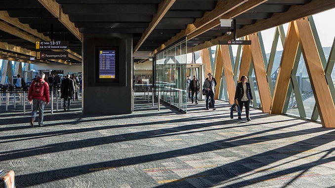 Wellington Airport passengers walking