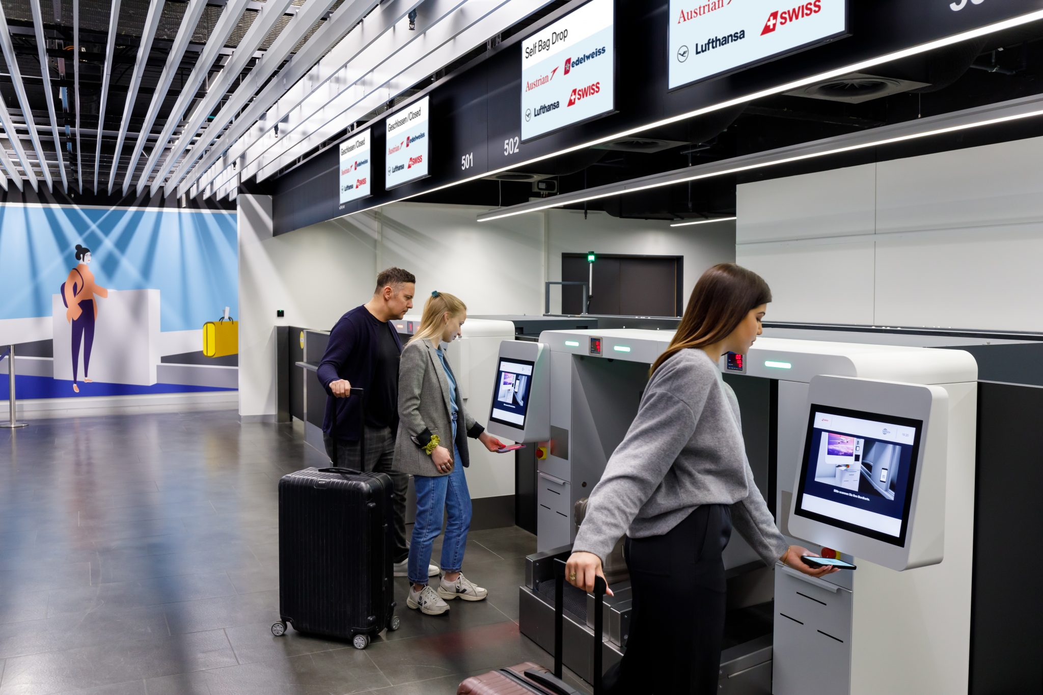 Zurich Airport now has self bag drops PASSENGER SELF SERVICE